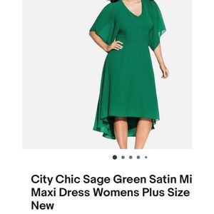 City Chic Green Dress - Size 16